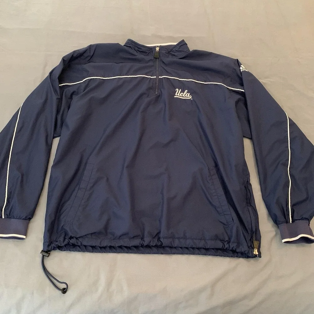 Vintage UCLA Bruins Adidas Windbreaker Mens XL Blue NCAA Basketball Pullover